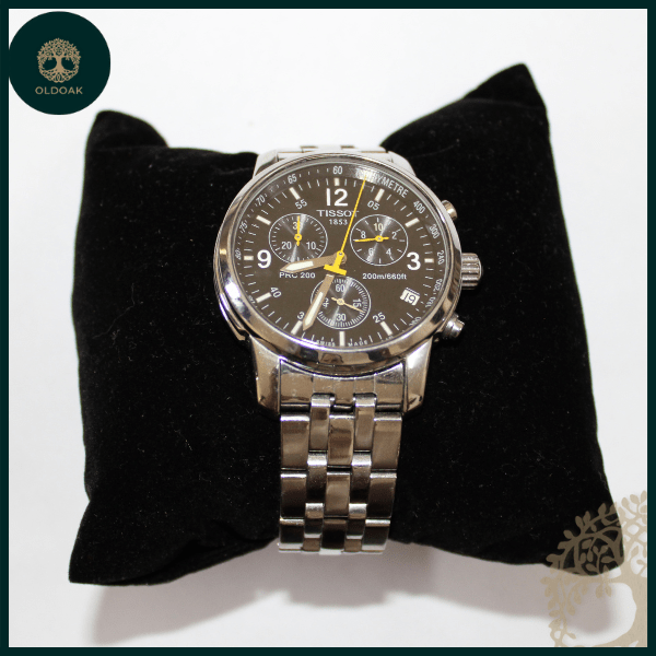 “Sporty Elegance” Tissot Chronograph Black Dial Watch
